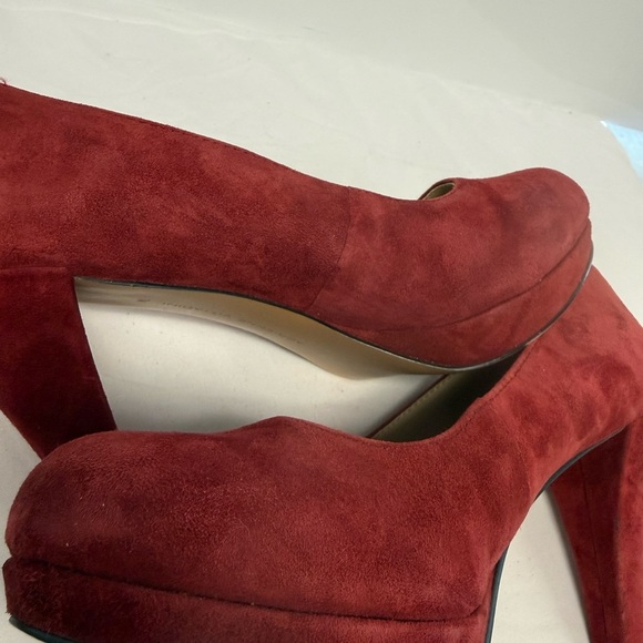 Adrienne Vittadini Faux Suede Shoes Heels  Size 7M    Dark Mauve/ Red - Picture 9 of 9